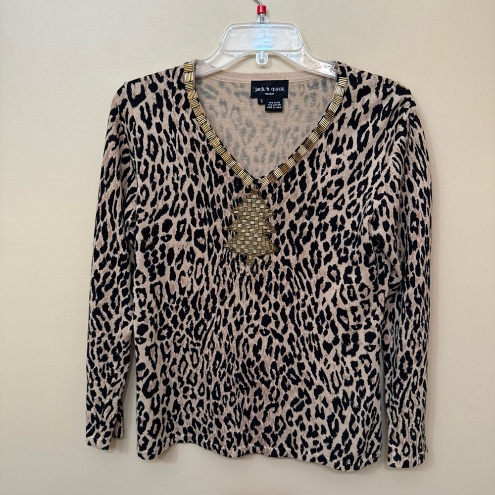 Jack B Quick Leopard Print Long Sleeve Top
